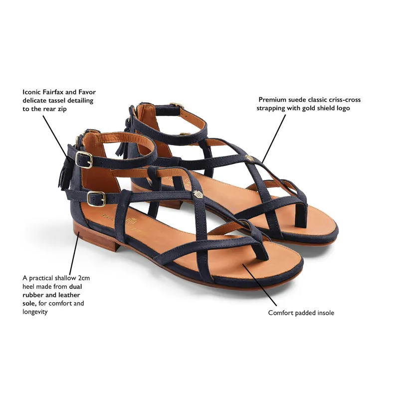 Fairfax and Favor Brancaster Sandal - Navy-5